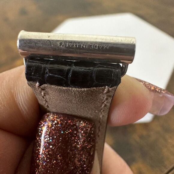 CELINE Paris Black Lizard Leather Bracelet | Silver Hardware | Vintage Designer - Picture 8 of 13